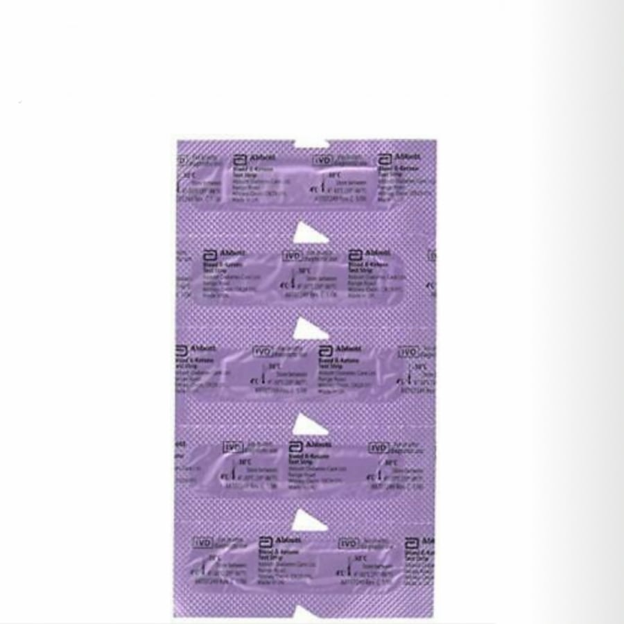Blood ketone level test strip