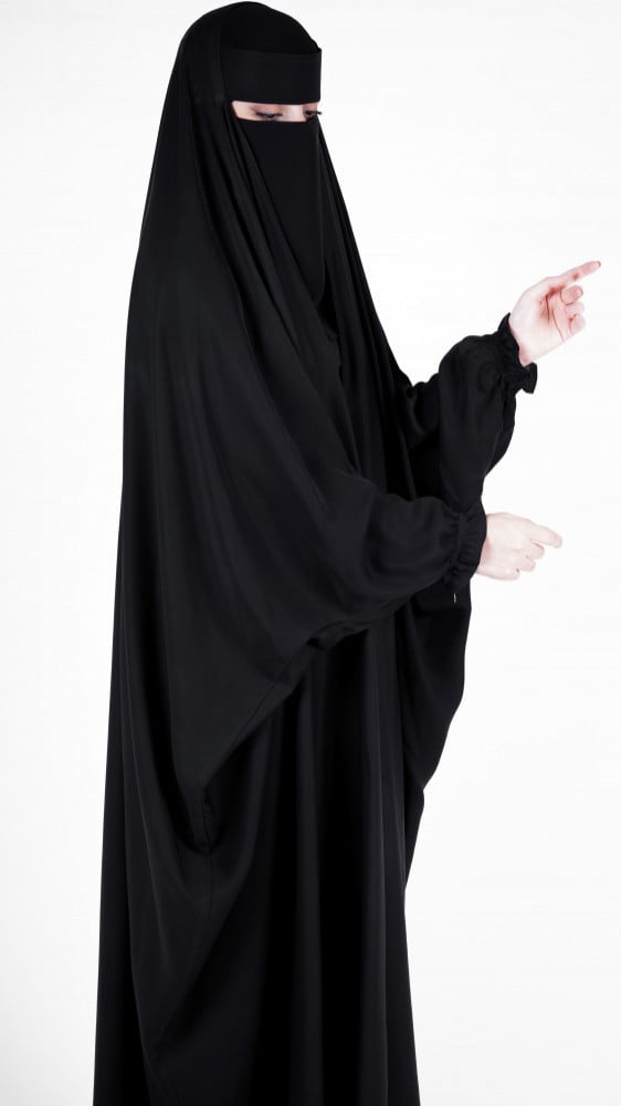 عبايه رأس مفتوحه اكمام مطاط