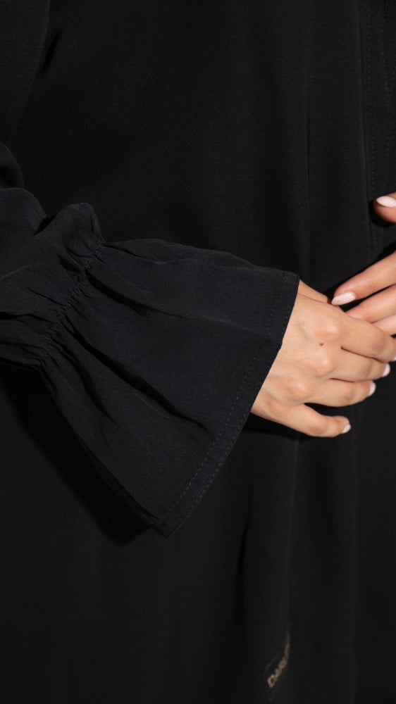 عبايه قطعتين ب3 طبقات واكمام مطاط