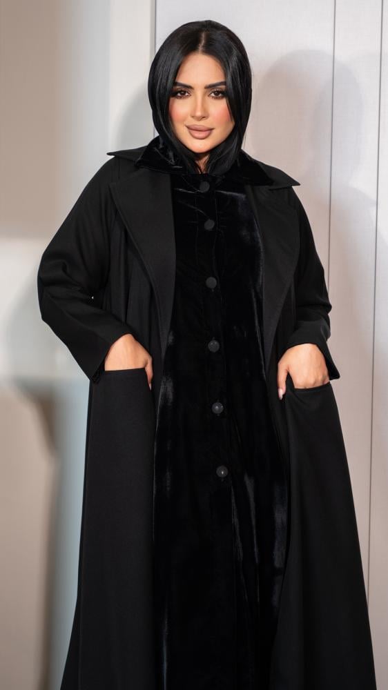 Abaya blazer with velvet dress buttoned