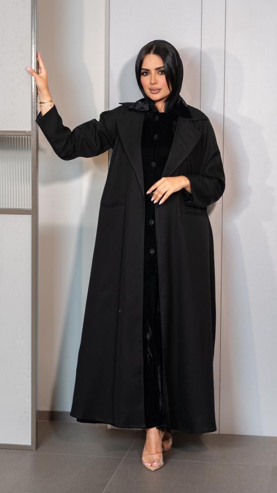 Abaya blazer with velvet dress buttoned