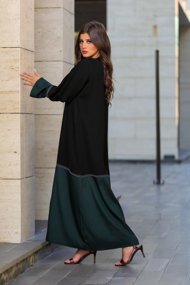 عباية مزينه بخامة التفتا الزيتي