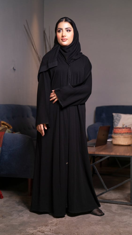 Black abaya at a soft cost