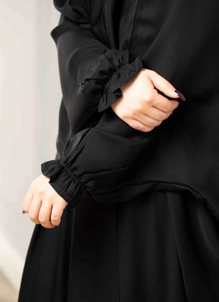 عبايه رأس مفتوحه اكمام مطاط