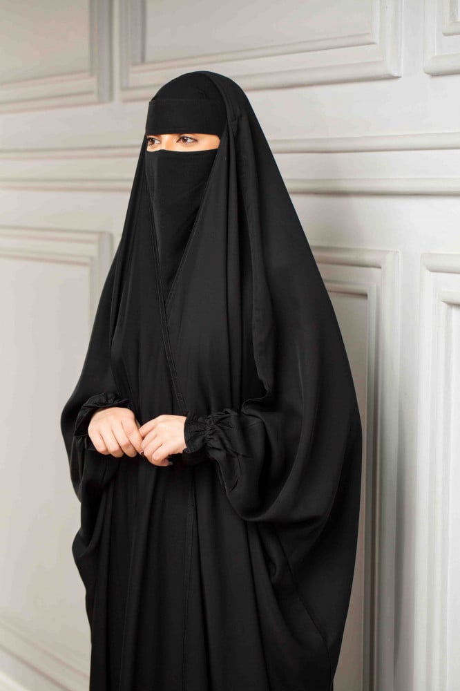 عبايه رأس مفتوحه اكمام مطاط