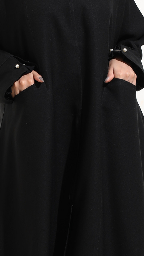 عباية بجيوب بأكسسوار اكمام