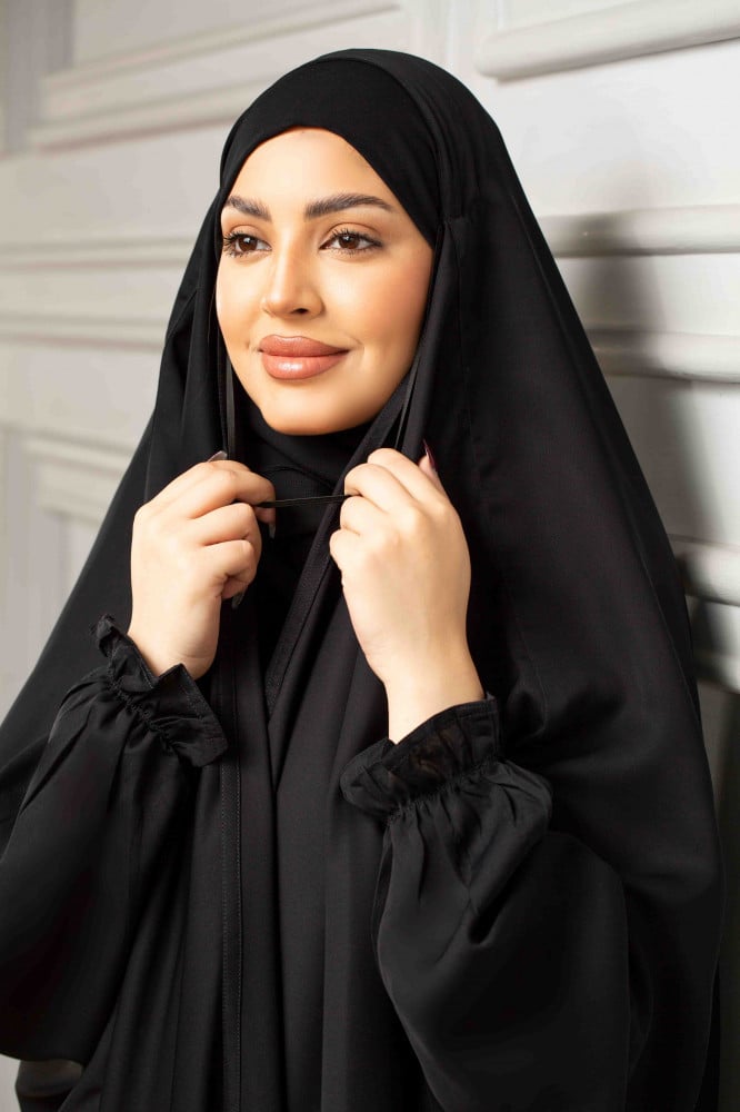 عبايه رأس مفتوحه اكمام مطاط