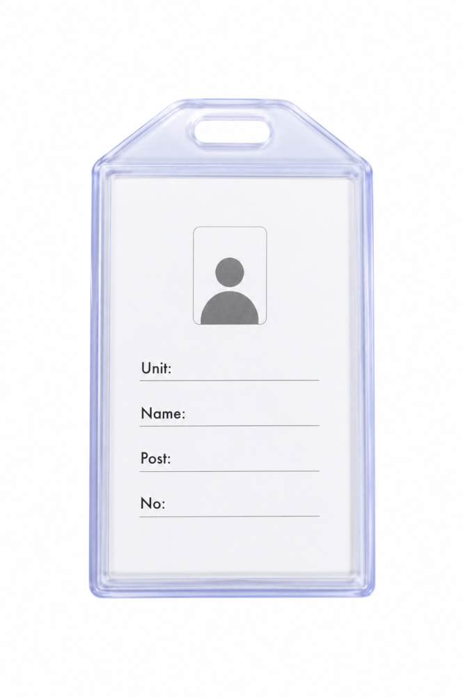 Flexible Clear Silicone Vertical ID Card Holder – Employee Badge Holder (Piece)