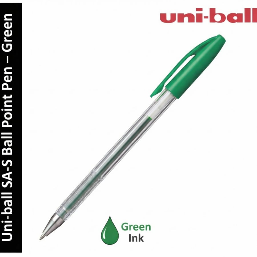 قلم حبر جاف يوني بول SA-S 0.7 مم – أخضر (Uni-ball SA-S Ball Point Pen 0.7 mm – Green) – كتابة ناعمة واعتمادية عالية