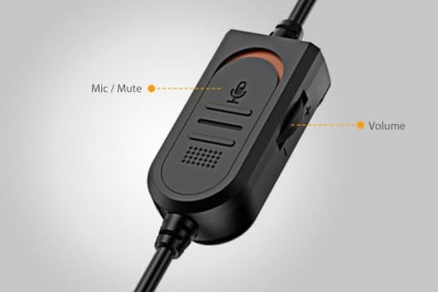 سماعة رأس سلكية جينيس Genius HS-230U بمنفذ USB وميكروفون – أسود