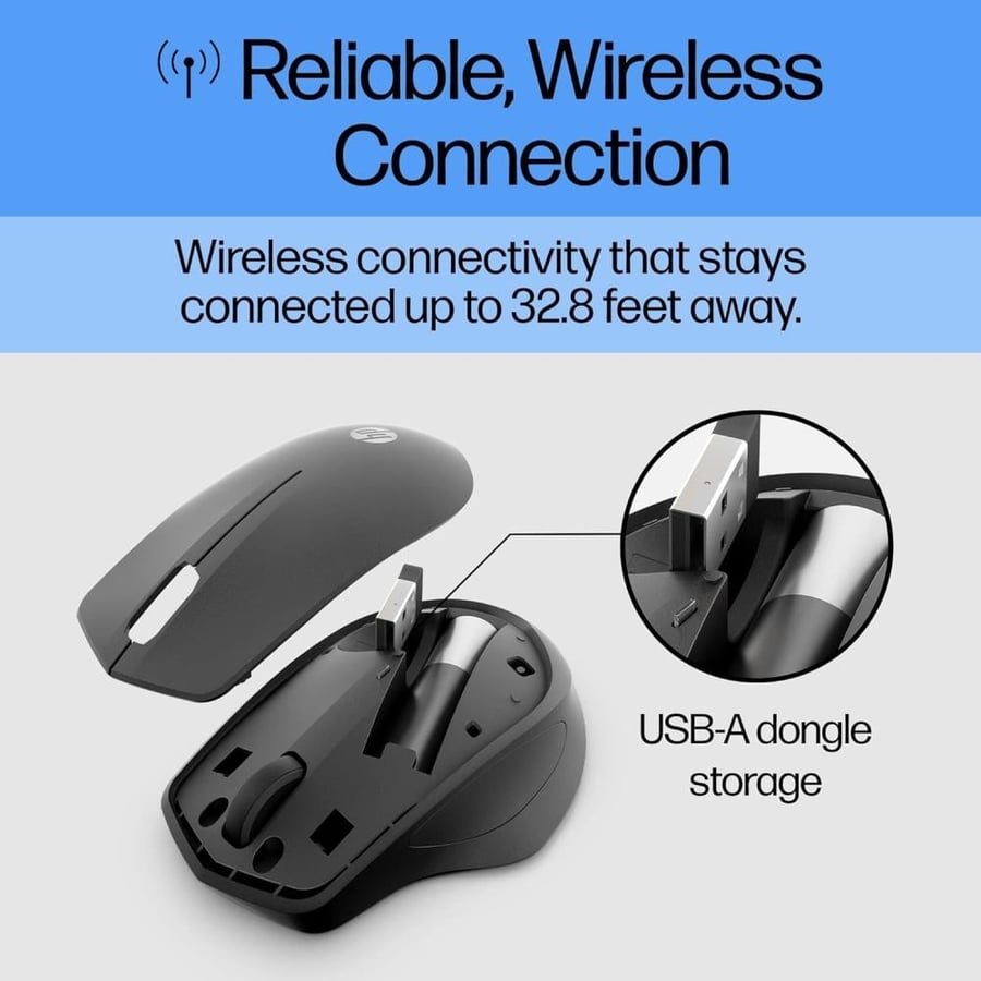 HP 280 Wireless Silent Mouse – Black | Smooth & Quiet Performance