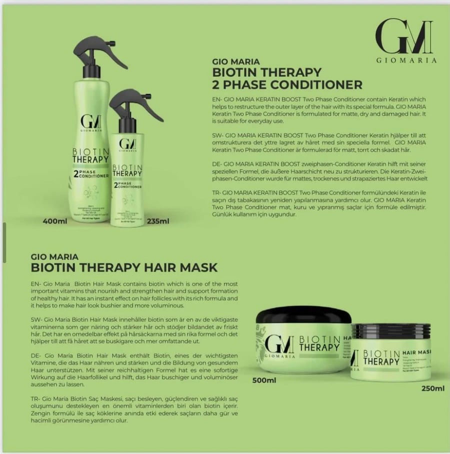 Biotin oil natural mask cream for hair protection 250 ml from GIO MARIA GIO MARIA BIOTIN MASK 250 ML
