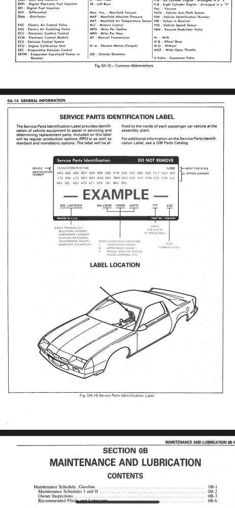 كتيب PDF طرق صيانة بونتياك ترازام 1988