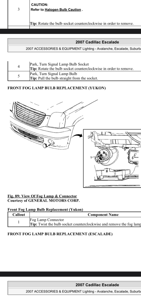 PDF booklet methods of maintenance GMC - Tahoe - Yukon - Escalade 2007-2013