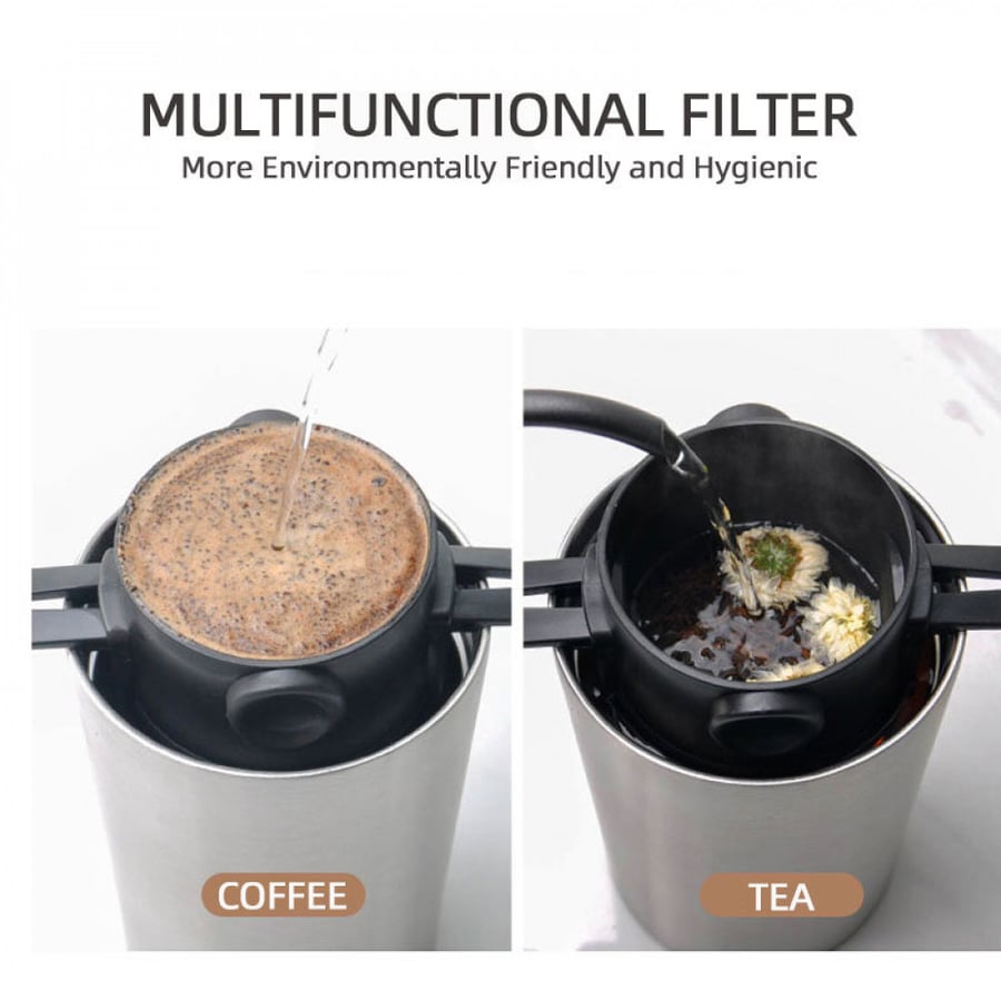 Portable Coffee Filter 304 Stainless Steel Drip Holder Coffee Tea Baskets Funnel Reusable Tea Infuser Coffee Dripper Holder