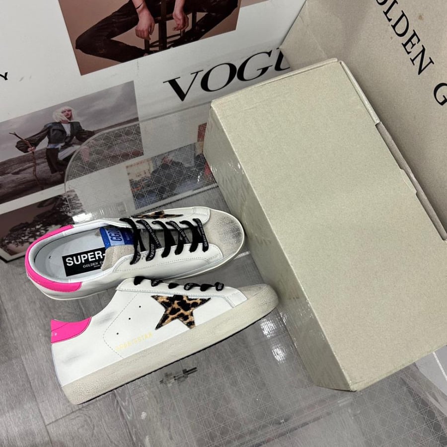 Golden goose Superstar distressed lace-up sneakers