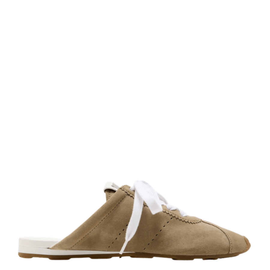 MIU MIU Plum Mules in Suede Brown