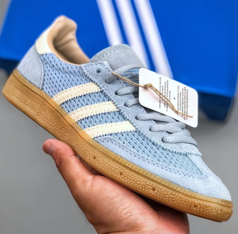 Adidas Handball Spezial three-stripe mesh sneakers