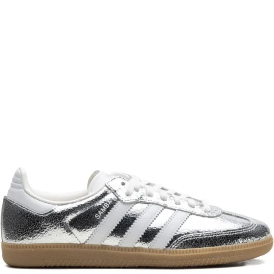 Adidas Samba OG "Silver Metallic Cracked Leather" sneakers