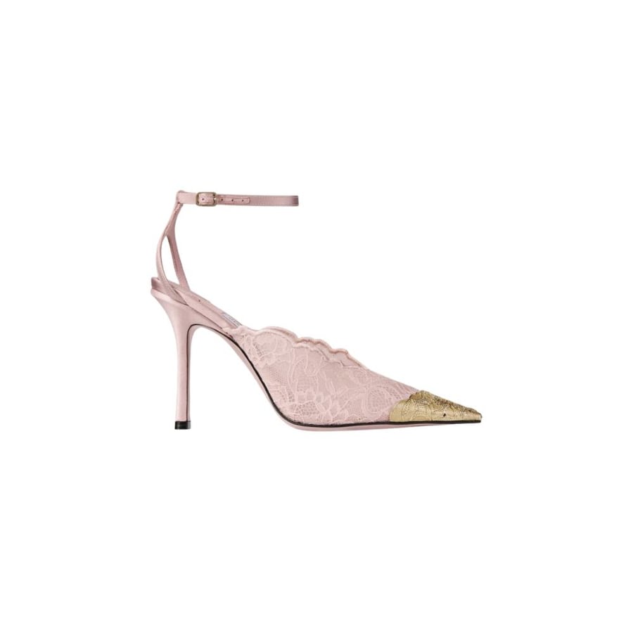 Jimmy Choo Lace Pumps with Metal Lace Detail