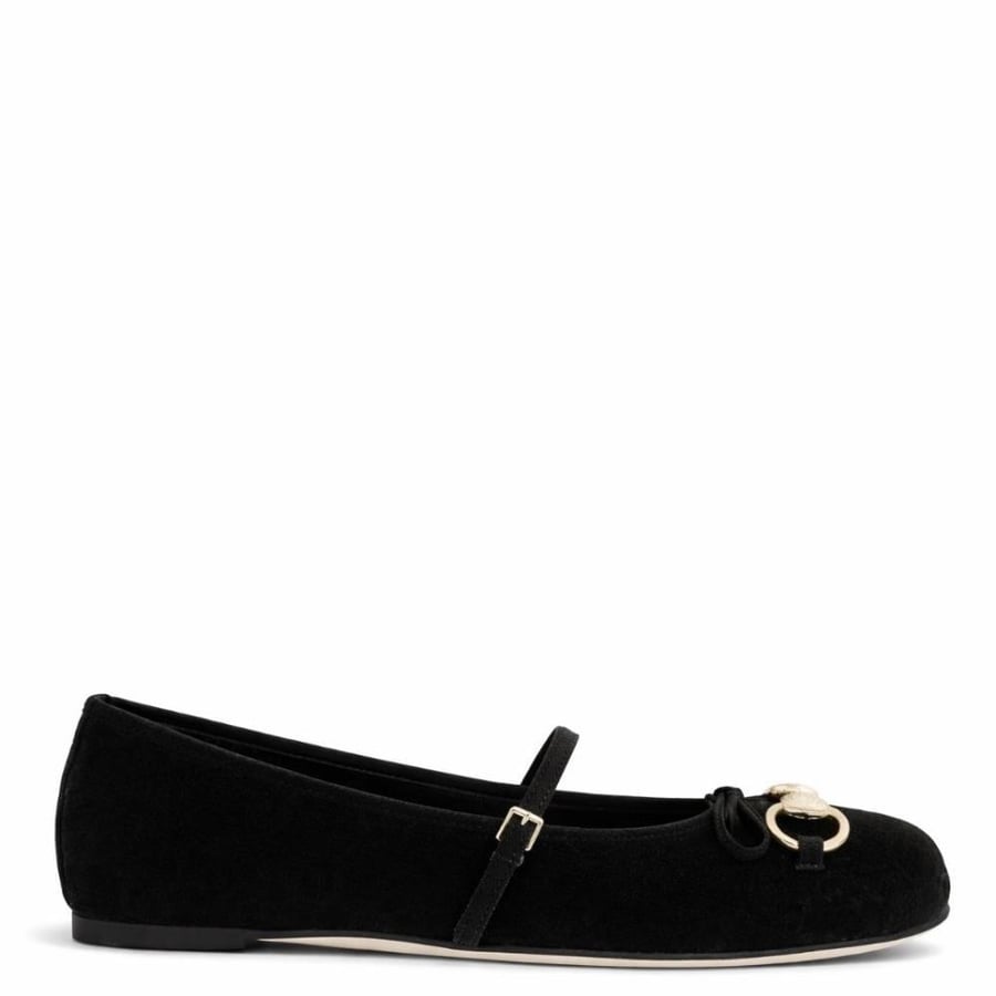Gucci horsebit GG canvas ballet flats