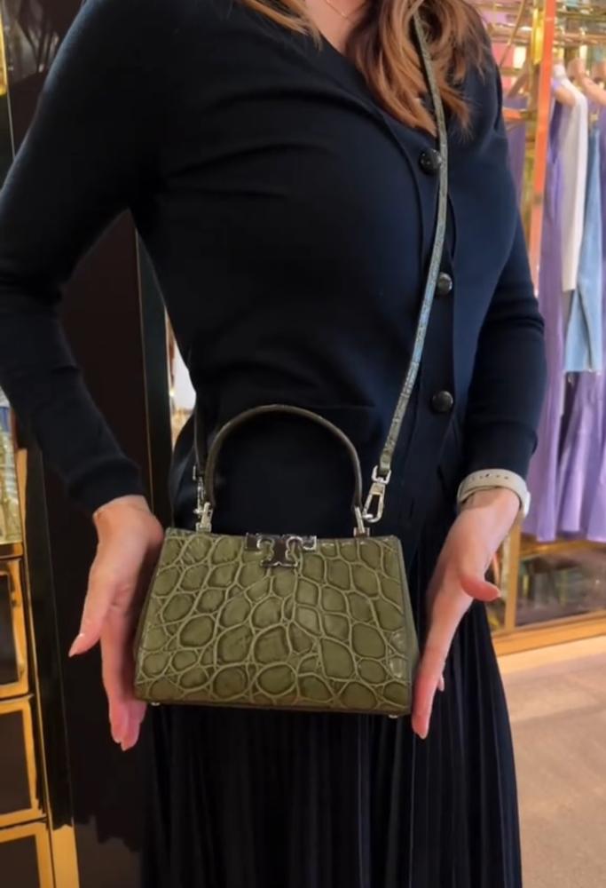MINI ELEANOR SNAKE-EMBOSSED SATCHEL