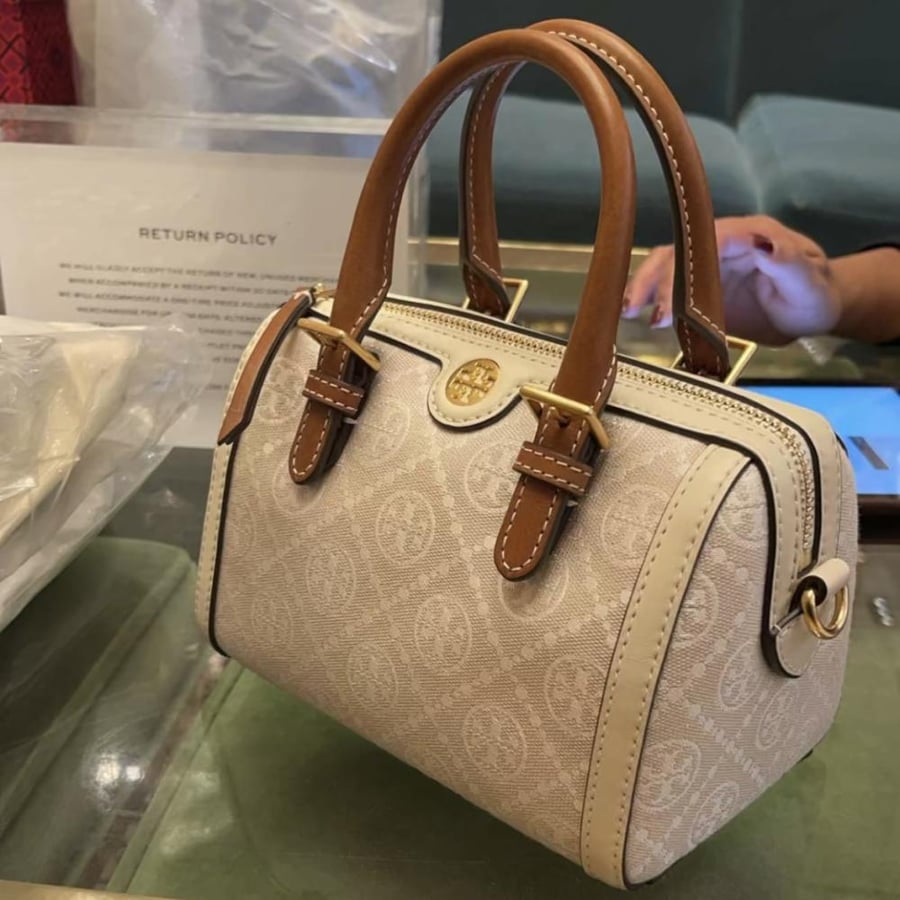 PETITE T MONOGRAM BARREL BAG