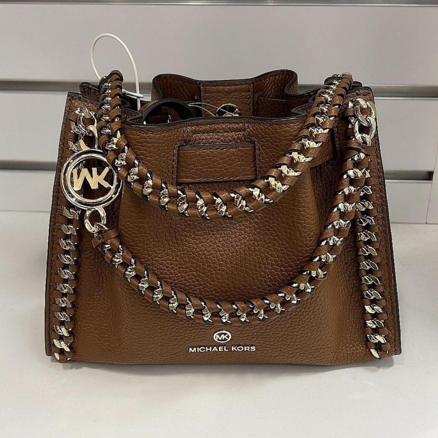Mina Small Signature Logo Chain Crossbody Bag
