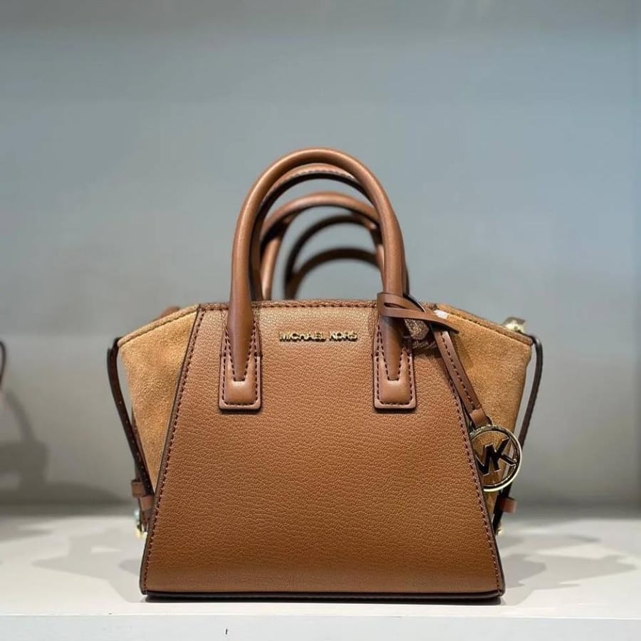 Avril Extra-Small Leather and Suede Satchel