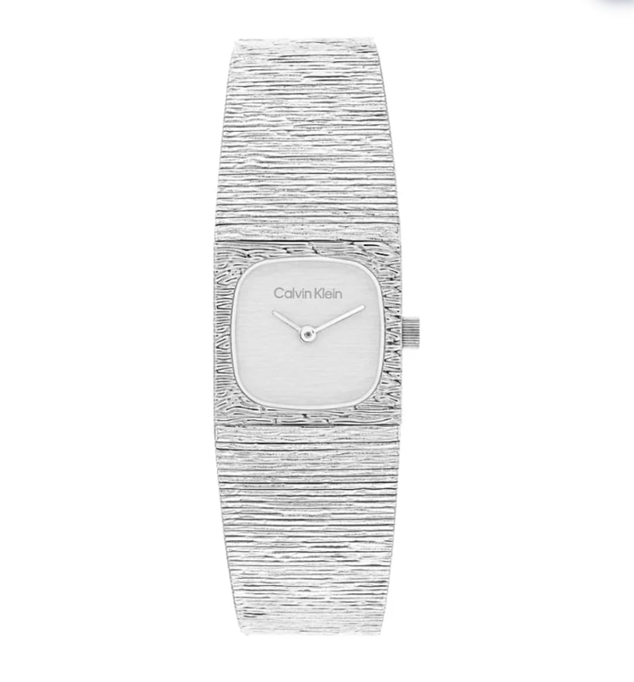 Textured Dial Mesh Bracelet Watch