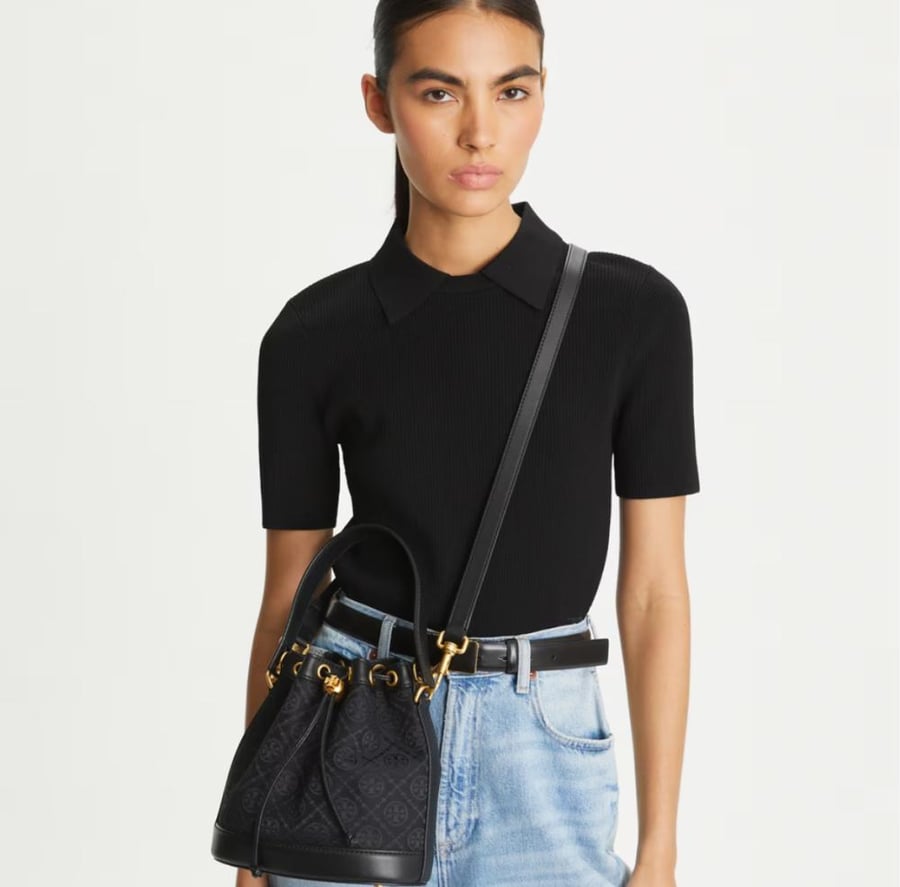 T MONOGRAM BUCKET BAG
