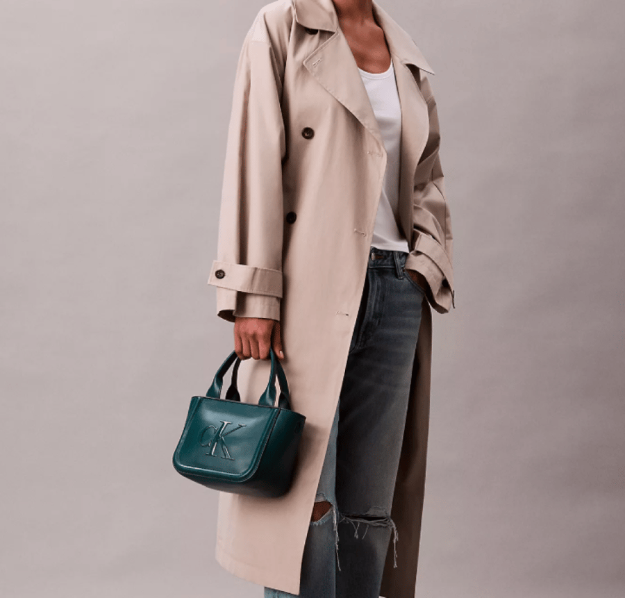 Embossed Monogram Logo Small Tote Bag