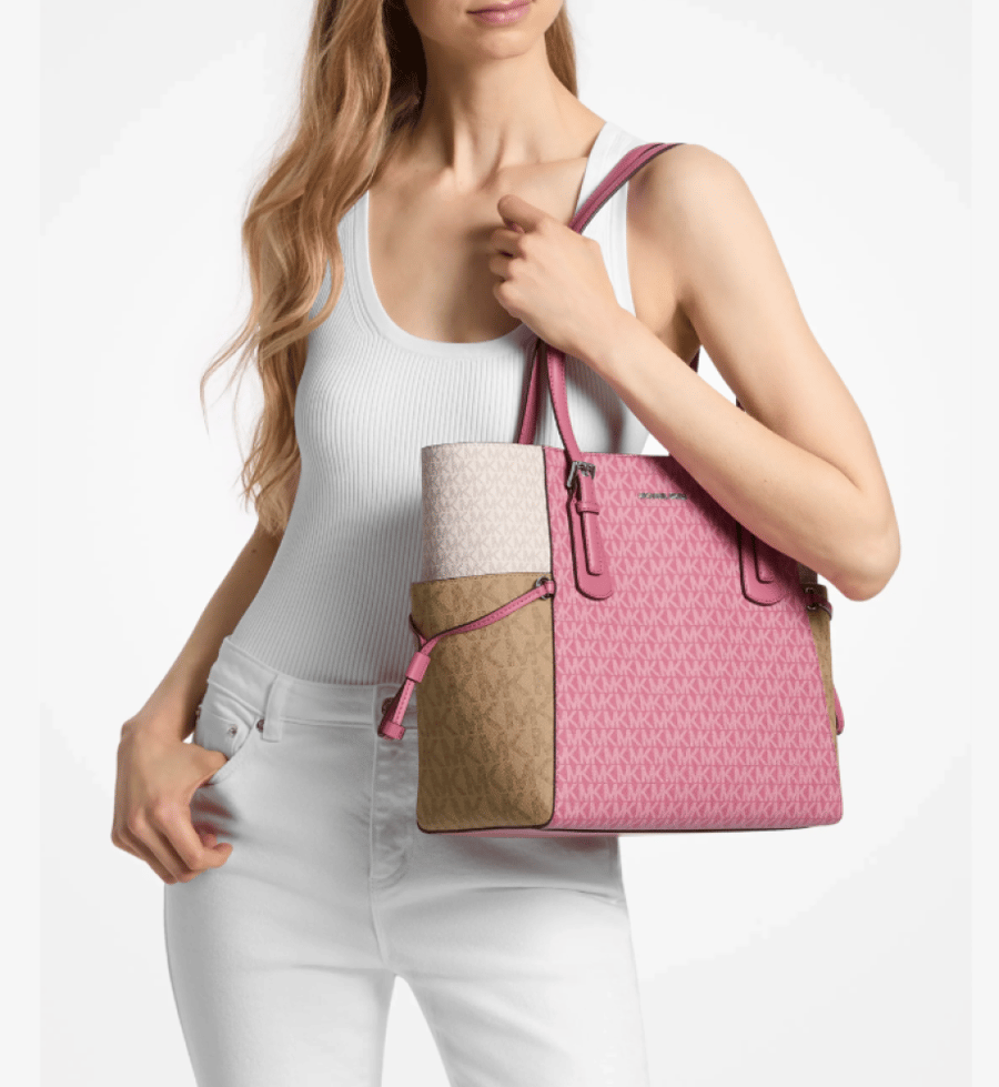 Voyager Large Color-Block Signature Logo Tote Bag