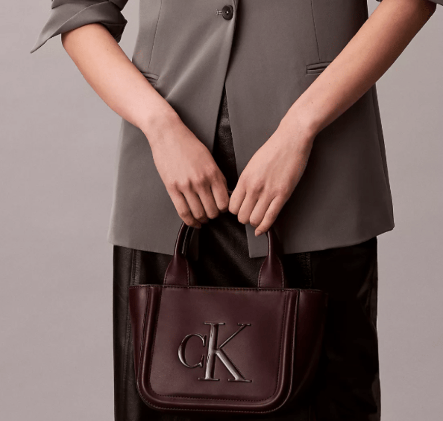 Embossed Monogram Logo Small Tote Bag