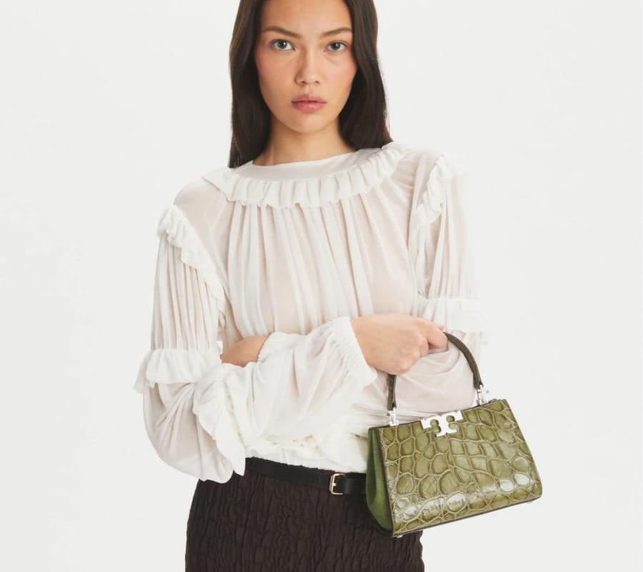 MINI ELEANOR SNAKE-EMBOSSED SATCHEL