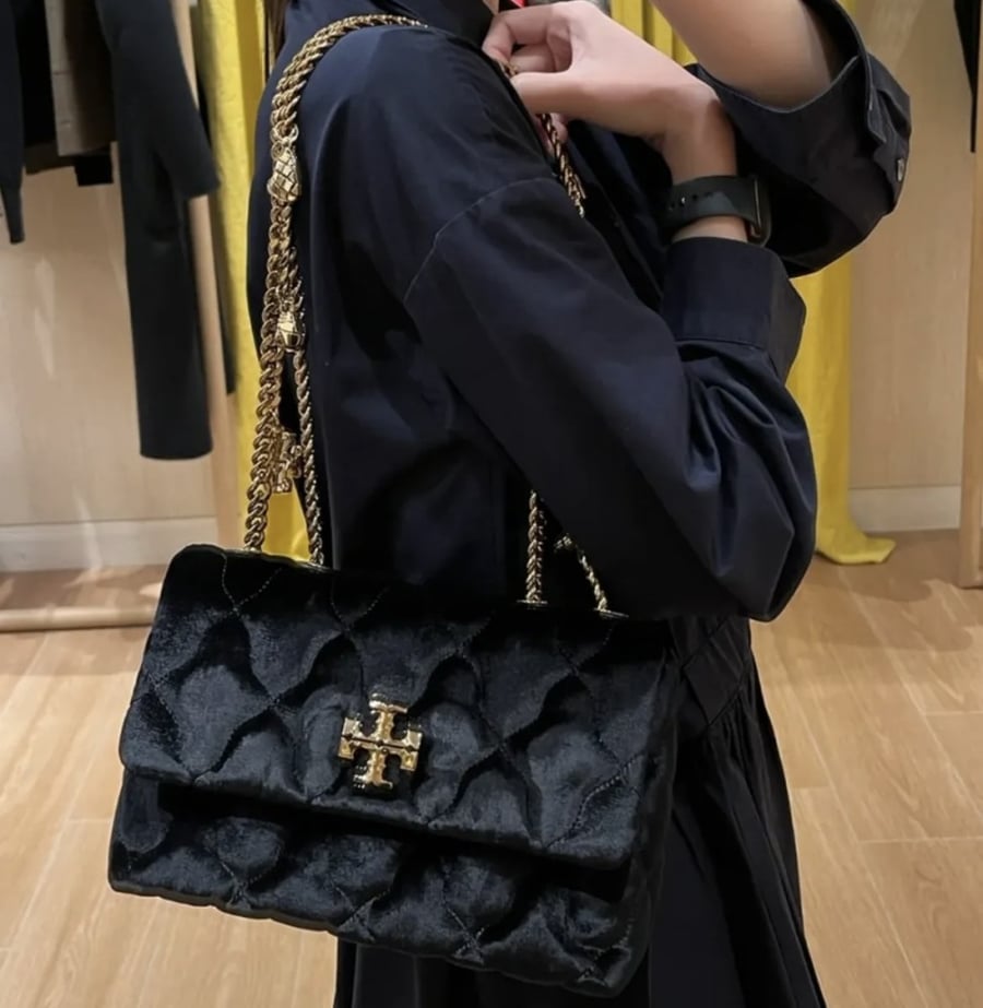 SMALL KIRA VELVET CONVERTIBLE SHOULDER BAG