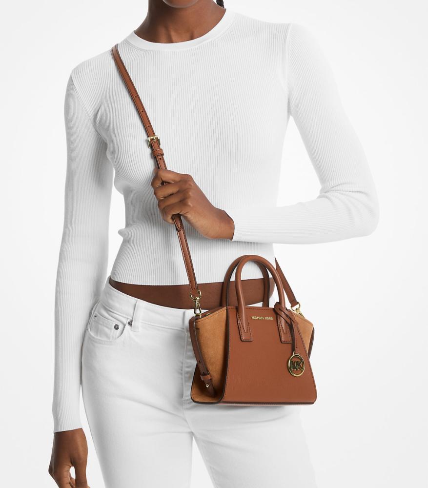 Avril Extra-Small Leather and Suede Satchel