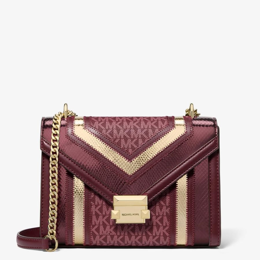 Whitney Medium Color-Block and Signature Logo Shoulder Bag