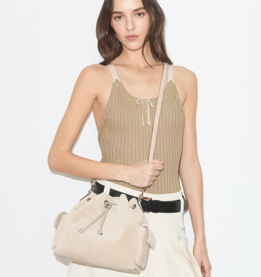 CHARLIE QUILTED DRAWSTRING SHOULDER BAG