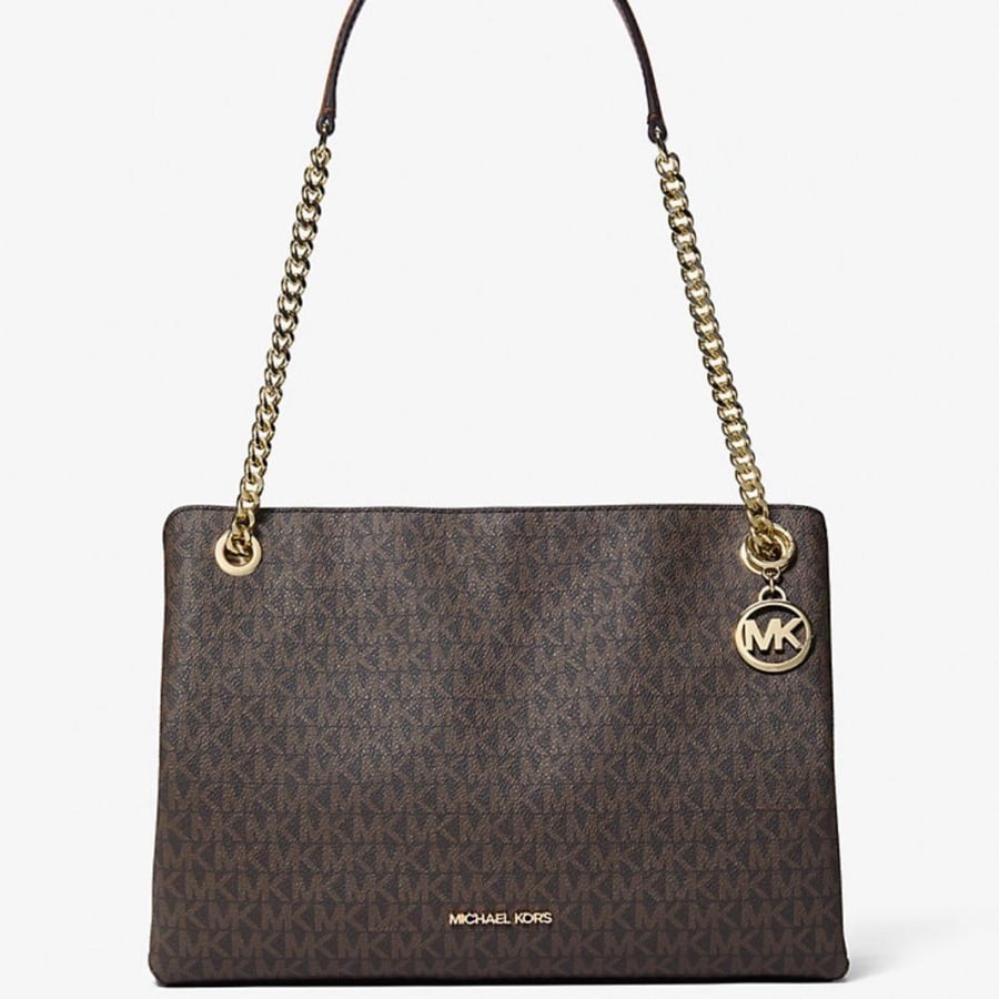 Christina Medium Signature Logo Messenger Bag