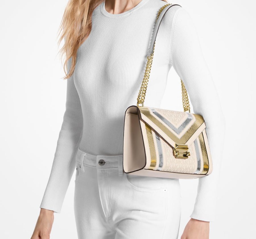Whitney Medium Color-Block and Signature Logo Shoulder Bag