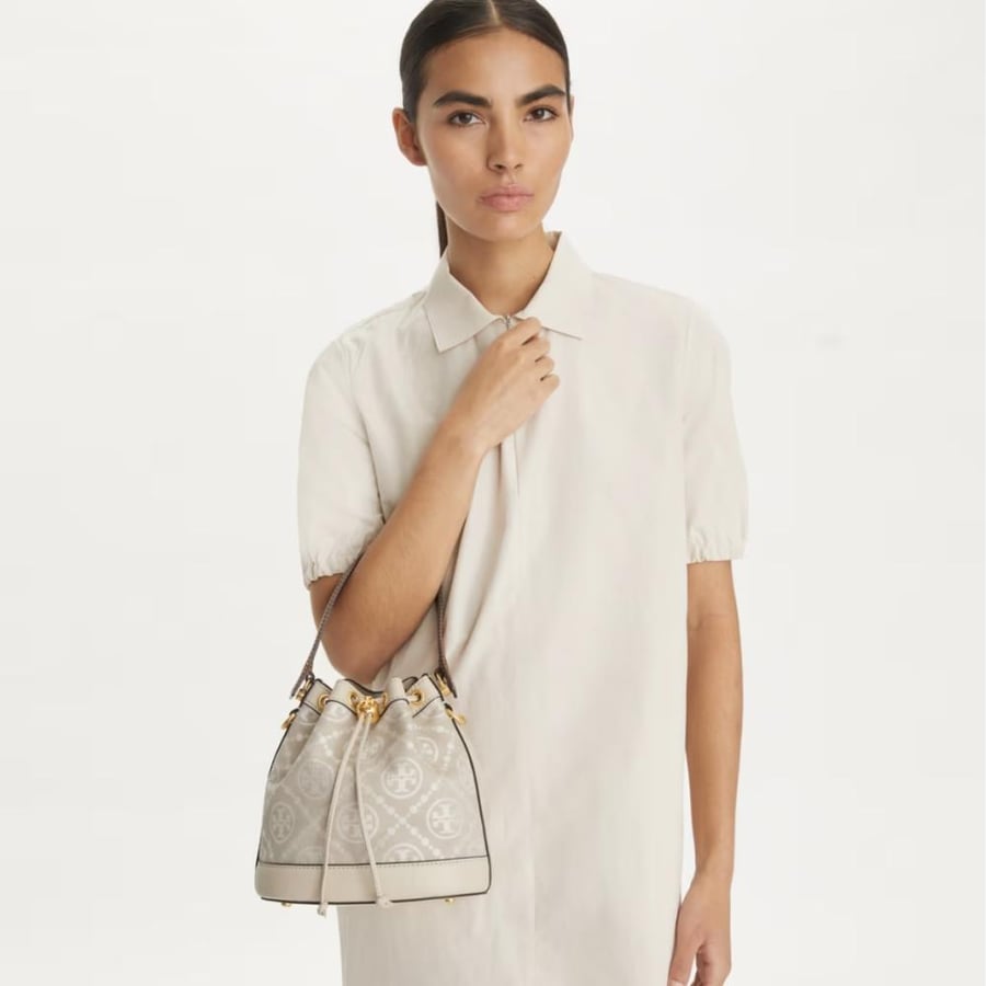 T MONOGRAM BUCKET BAG