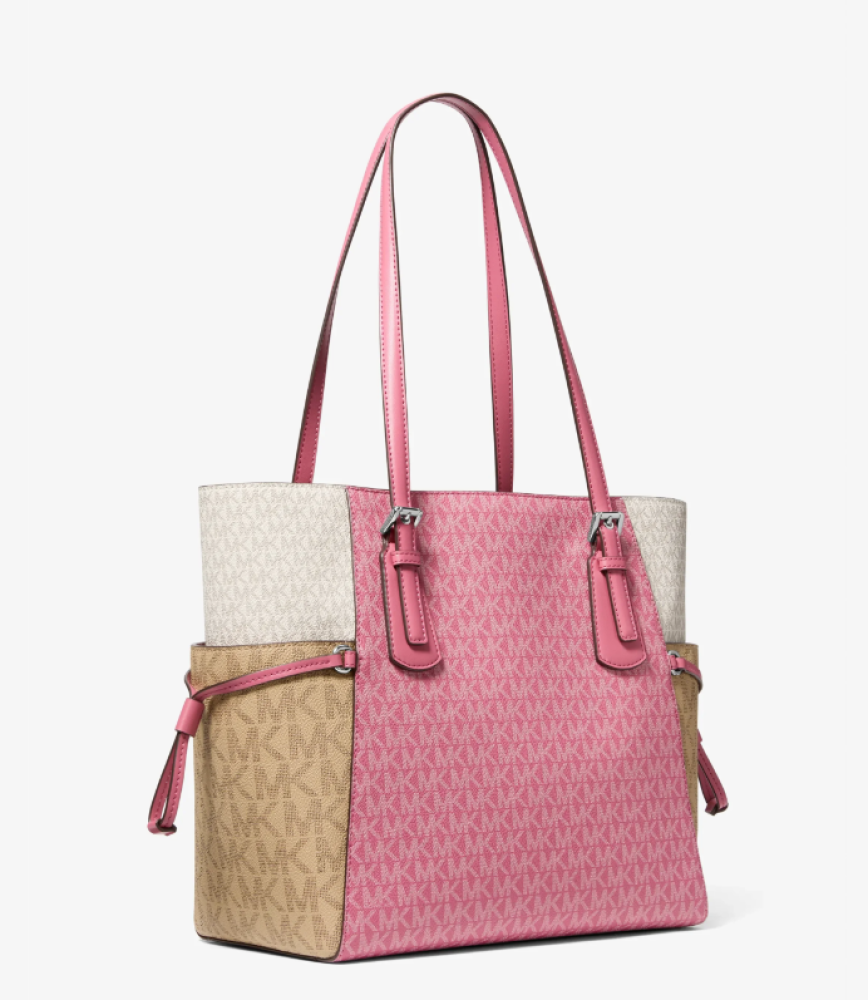 Voyager Large Color-Block Signature Logo Tote Bag