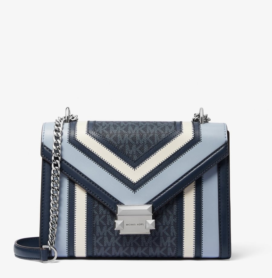 Whitney Medium Color-Block and Signature Logo Shoulder Bag