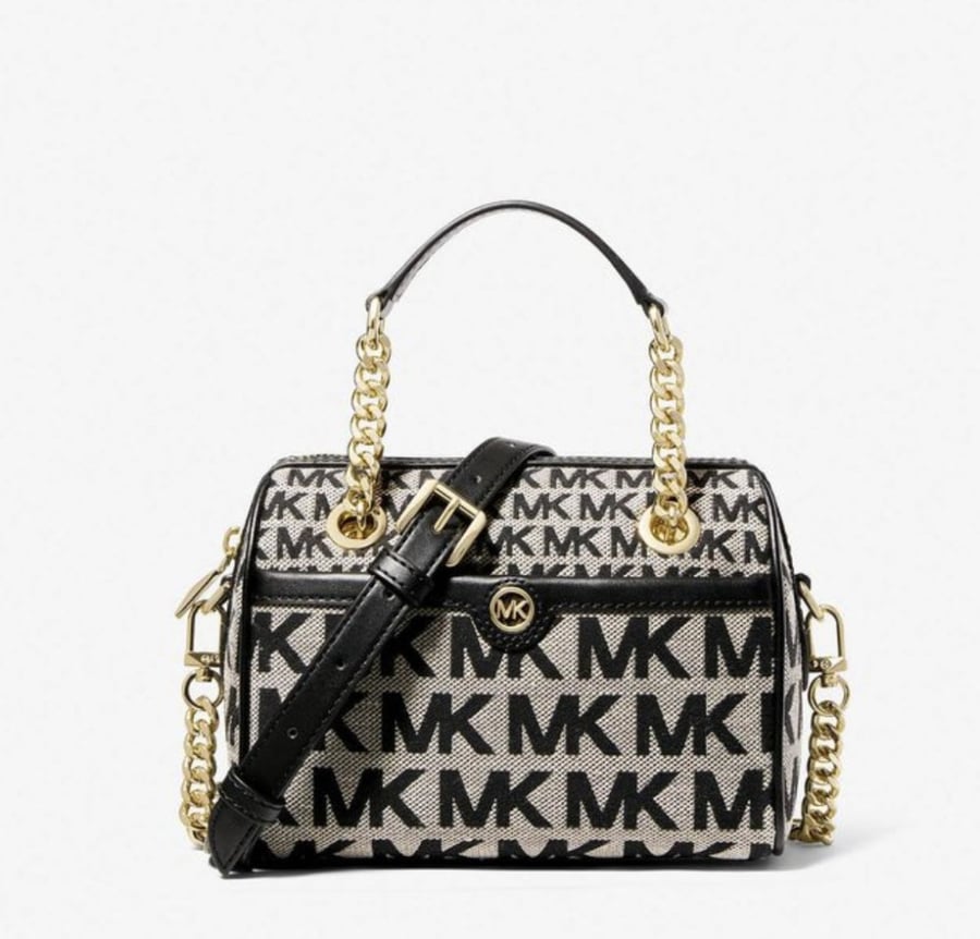 Blaire Extra-Small Logo Jacquard Duffel Crossbody Bag
