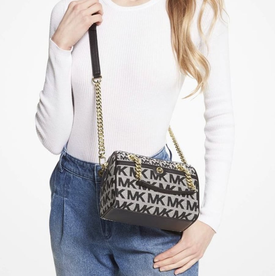 Blaire Extra-Small Logo Jacquard Duffel Crossbody Bag