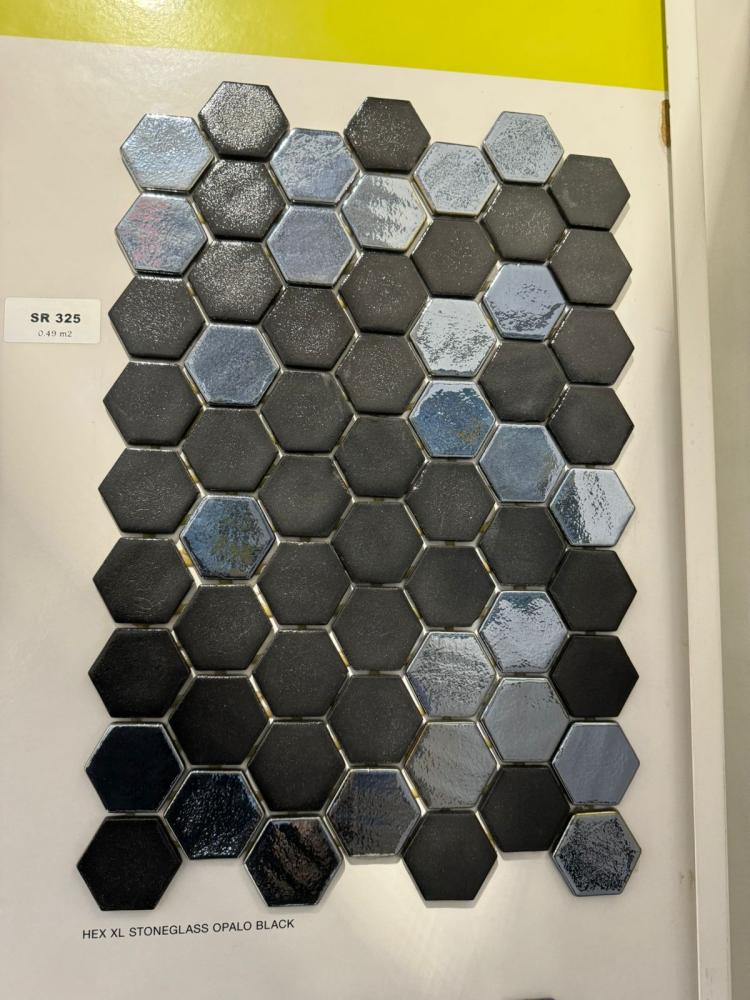 Hex XL Stone Glass Opale Black