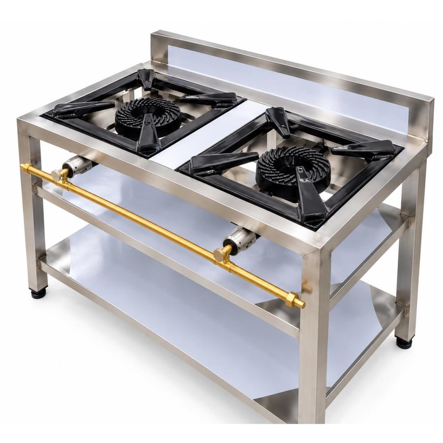 موقد غاز عينين عادي استانلس ستيل – 100 سم