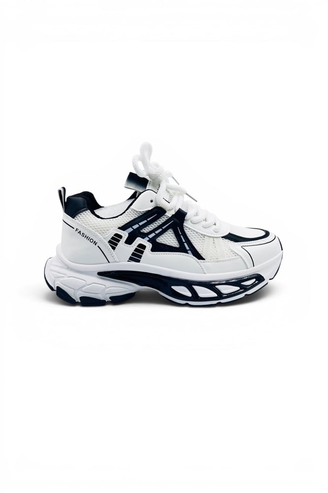 Street Mode Fashion Sports Shoes Chunky Street Style Shoes White CEN038 WHT