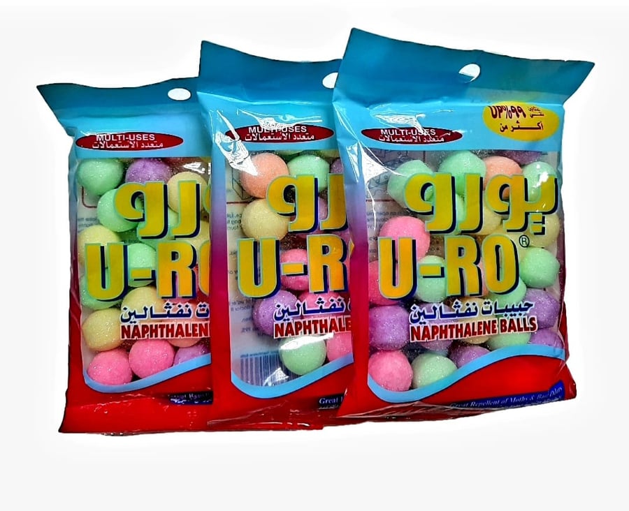 U-RO Naphthalene Balls, Fragrance Balls (Pack of 3) كرات النفثالين من يو-آر أو، كرات عطرية (عبوة من 3 قطع)